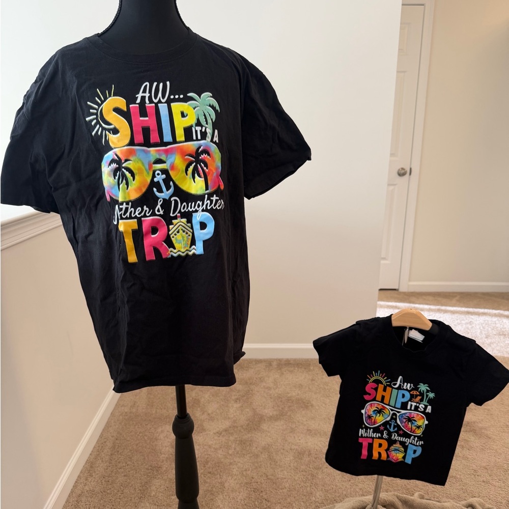 Mommy & Me Matching T-Shirts | Mother Daughter Trip | Adult L + Kids 3/4Y